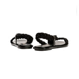 Ronda Black Flat Asymmetric Sandal